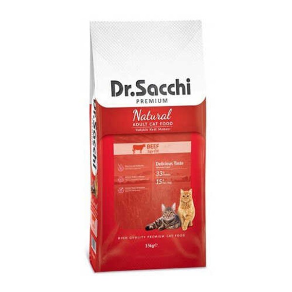 Dr.Sacchi Premium Natural Biftekli Yetişkin Kuru Kedi Maması 15 Kg