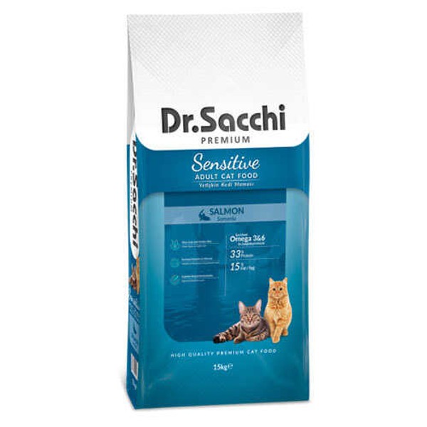 Dr.Sacchi Premium Sensitive Salmon Yetişkin Kedi Mamasi 15kg
